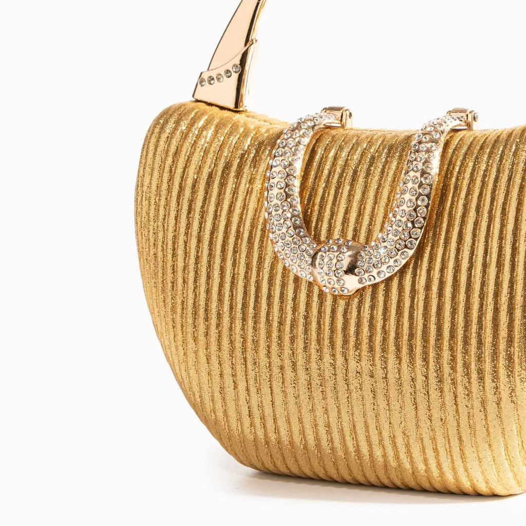 Fancy Metallic Evening Handbag Black - ShopLorca