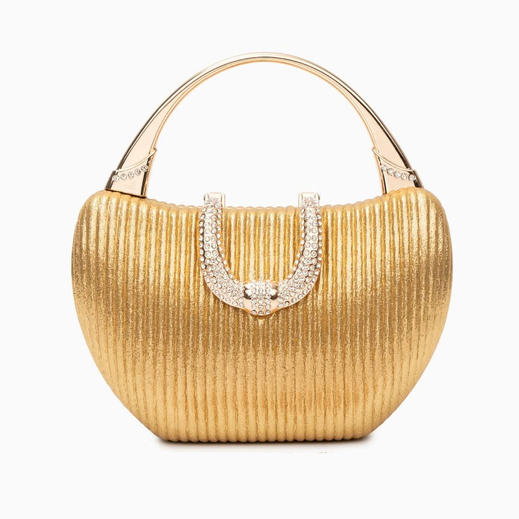Fancy Metallic Evening Handbag Black - ShopLorca